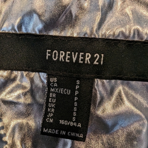 Forever 21 Nasa Graphic Metallic Windbreaker Silver woman's size S - Picture 8 of 12